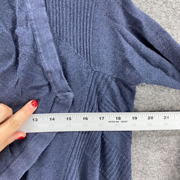 Theory Cardigan Women P Petite Blue Cotton Open Front Long Sleeve Casual Solid - Picture 7 of 9